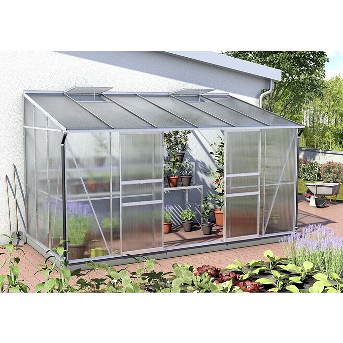 Vitavia Gewächshaus (2,01 x 3,87 x 2,21 m, Wandstärke: 4 mm, Aluminium)