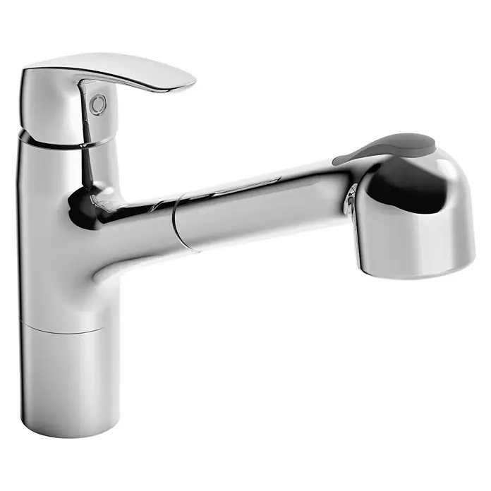 Hansa Pinto Spültischarmatur - Chrom, Glänzend, Anzahl Strahlarten: 2 Stk. - Glänzender, verchromter Küchenarmatur mit Ausziehbrause für einfache Reinigung und Flexibilität in der Küche.