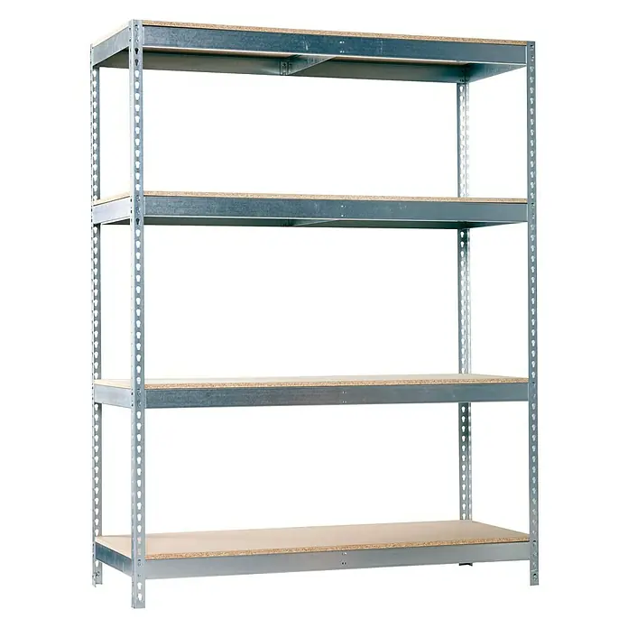Regalux Estantería para cargas pesadas XXL - Al x An x Pr: 200 x 240 x 75 cm, Número de baldas: 4 ud., Inserción, Galvanizado - Estantería de cuatro niveles, ideal para organizar almacenes y talleres. Construcción robusta para alta capacidad de carga y fácil montaje.