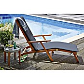 Sunfun Diana Garten-Liegestuhl (149 x 58 cm, Naturbraun, Rückenlehne verstellbar)