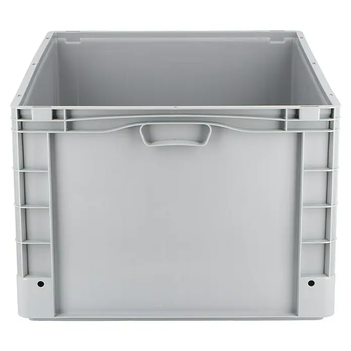 Surplus Systems Eurobox - L x B x H: 80 x 60 x 42 cm, Kunststoff, Grau - Graue Kunststoffbox mit Griffen, ideal für Lagerung & Transport. Robust und stapelbar für den professionellen Einsatz.