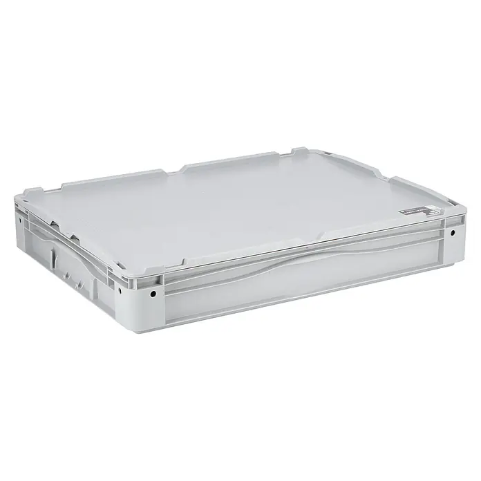 Surplus Systems Eurobox - L x B x H: 80 x 60 x 12 cm, Kunststoff, Grau - Graue Kunststoffbox mit Deckel, ideal für Lagerung und Transport. Robuste Ausführung für vielfältige Anwendungen.
