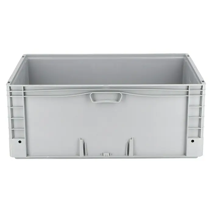 Surplus Systems Eurobox - L x B x H: 80 x 60 x 32 cm, Kunststoff, Grau - Graue Kunststoffbox mit Griff für Lagerung und Transport von Waren. Die Box ist robust und stapelbar.