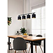 Reality Leuchten Lámpara colgante (4 x 7 W, Negro/Dorado, Altura: 150 cm)