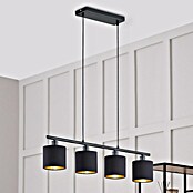 Reality Leuchten Lámpara colgante (4 x 7 W, Negro/Dorado, Altura: 150 cm)