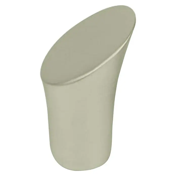 Nesu Pomo para muebles 7202 - Ø x Al: 12 x 22 mm, Acero, Níquel - Elegante recipiente inclinado en un suave tono gris, perfecto como jarrón elegante o elemento decorativo de almacenaje.