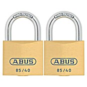 Abus Vorhängeschloss-Set Twins 85/40 (40 x 85 mm, 2 Stk., Messing)