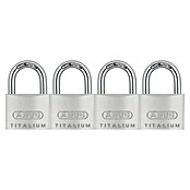 Abus Vorhängeschloss-Set Titalium 64TI (B x H: 40 x 62 mm, 4 Stk., Titalium-Spezialaluminium)