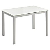Mesa Karina (L x An: 70 x 110 cm, Material del tablero de la mesa: Vidrio, Blanco)