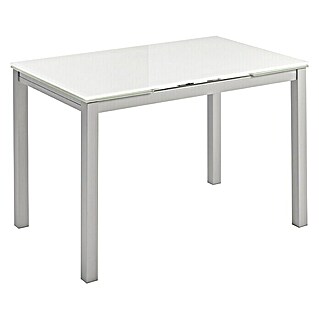Mesa Karina (L x An: 70 x 110 cm, Material del tablero de la mesa: Vidrio, Blanco)