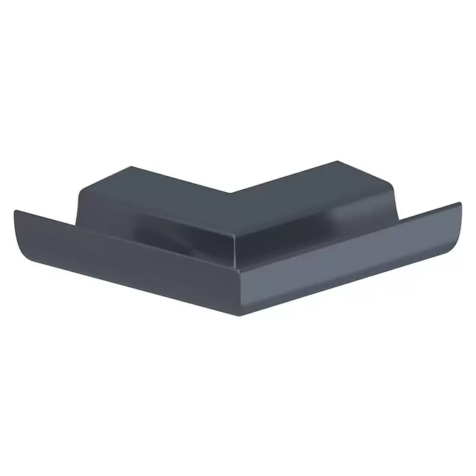 Sarei Piccolo Rinnenwinkel - Nennweite: 80 mm, Außenecke, Aluminium, Anthrazit - Dunkelgraues, glattes L-förmiges Eckstück, ideal zum Verbinden von Kabelkanälen.