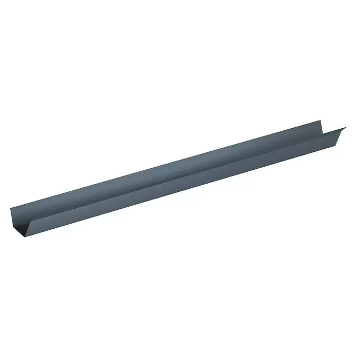 Sarei Blendenprofil Protection 25 - L x B x H: 1.250 x 35 x 40 mm, Aluminium, Anthrazit - Dunkelgraues Metall-U-Profil, ein Bauelement.
