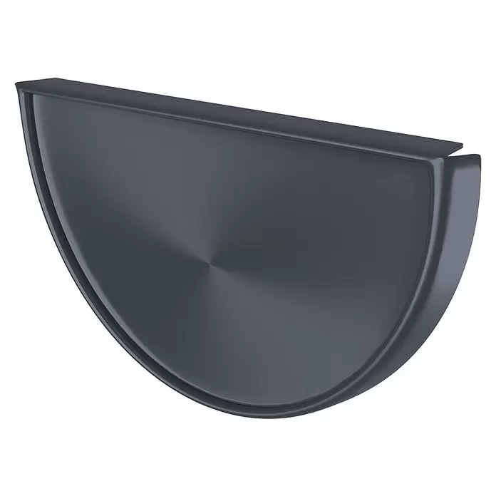 Sarei Piccolo Ablauf-Set - Nennweite: 80 mm, Aluminium, Anthrazit, Rund - Dunkelgraue, glatte halbrunde Endkappe.
