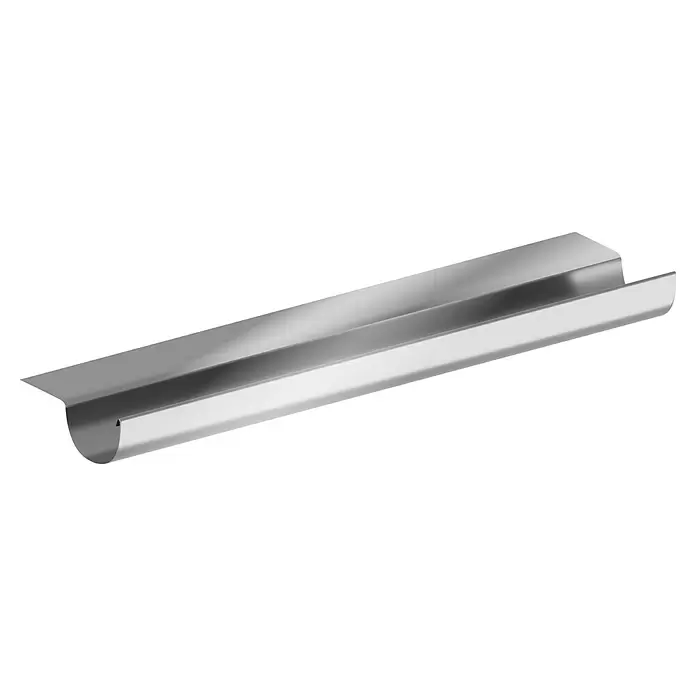 Sarei Piccolo Dachrinne - Nennweite: 80 mm, Länge: 200 cm, Aluminium, Silber - Silberne Metall-Regenrinne.