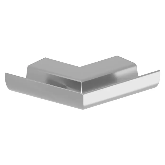Sarei Piccolo Rinnenwinkel - Nennweite: 80 mm, Außenecke, Aluminium, Silber - Silberner, L-förmiger Kabelkanal-Eckverbinder zur Kabelführung.