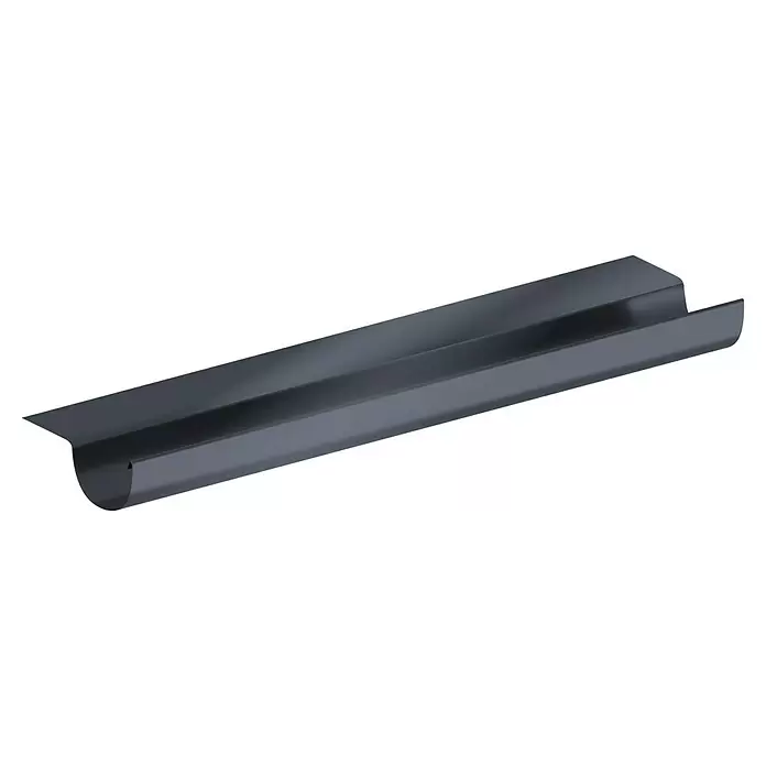 Sarei Piccolo Dachrinne - Nennweite: 80 mm, Länge: 200 cm, Aluminium, Anthrazit - Dunkelgraue Regenrinnen-Sektion aus Metall.