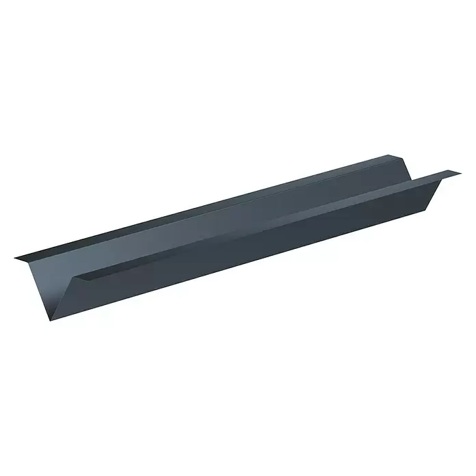 Sarei Hutprofil - Länge: 125 cm, Aluminium, Anthrazit - Dunkelgraues U-förmiges Metallprofil oder -kanal, oft für Entwässerung oder Konstruktion genutzt.