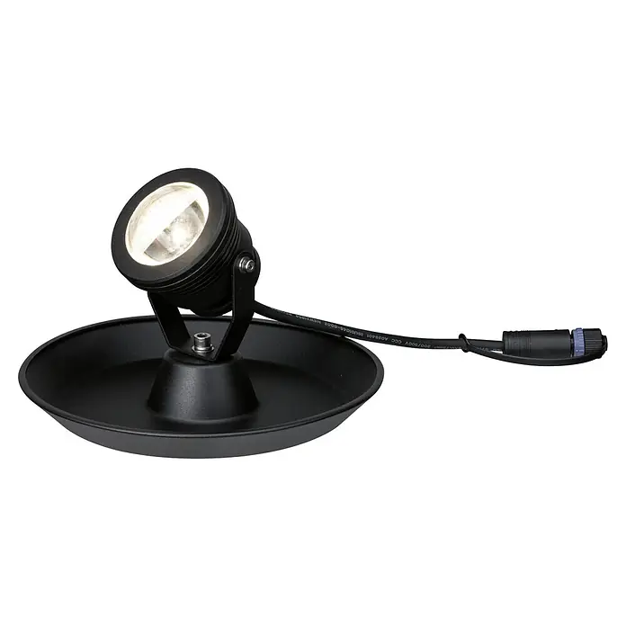 Paulmann Plug & Shine Teichbeleuchtung Underwater Spotlight - 4 W, 24 V, IP68 - Ein schwenkbarer schwarzer Gartenspot mit Kabel und Stecker, ideal für die Beleuchtung im Außenbereich und die Akzentuierung von Pflanzen.