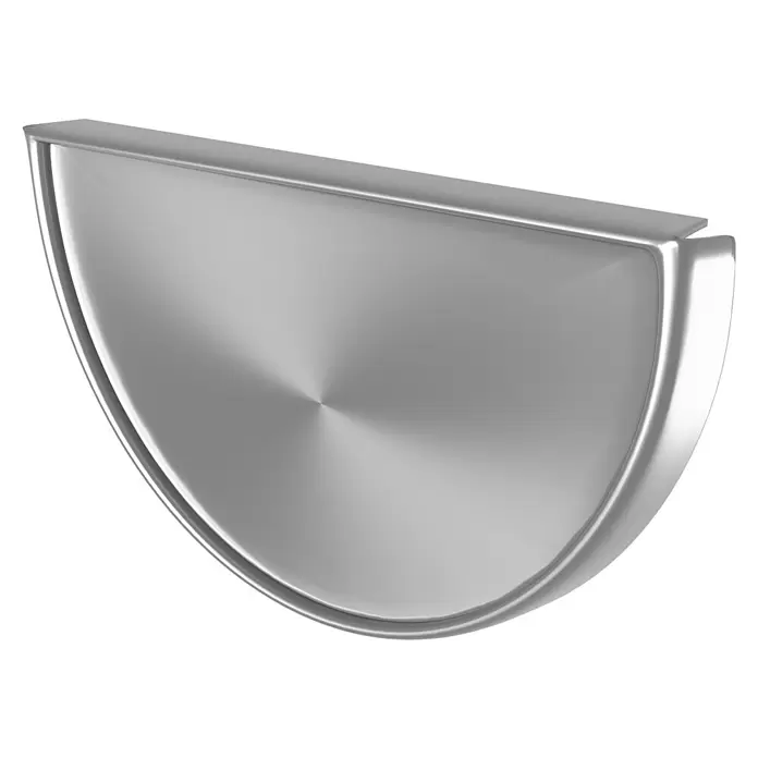 Sarei Piccolo Ablauf-Set - Nennweite: 80 mm, Aluminium, Silber, Rund - Glänzendes silbernes, D-förmiges Metallelement mit gebürsteter konischer Textur.