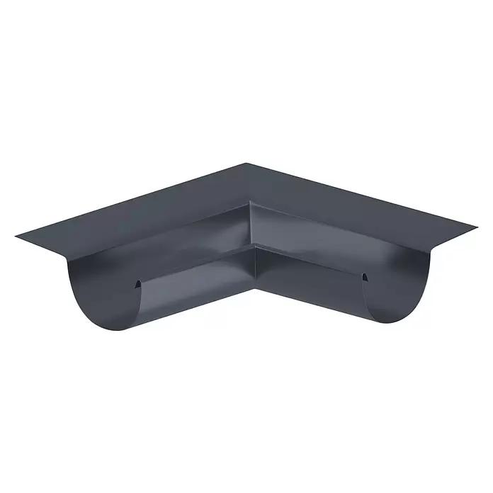 Sarei Piccolo Rinnenwinkel - Nennweite: 80 mm, Innenecke, Aluminium, Anthrazit - Dunkelgraues, L-förmiges Dachrinnen-Eckstück für Entwässerungssysteme.