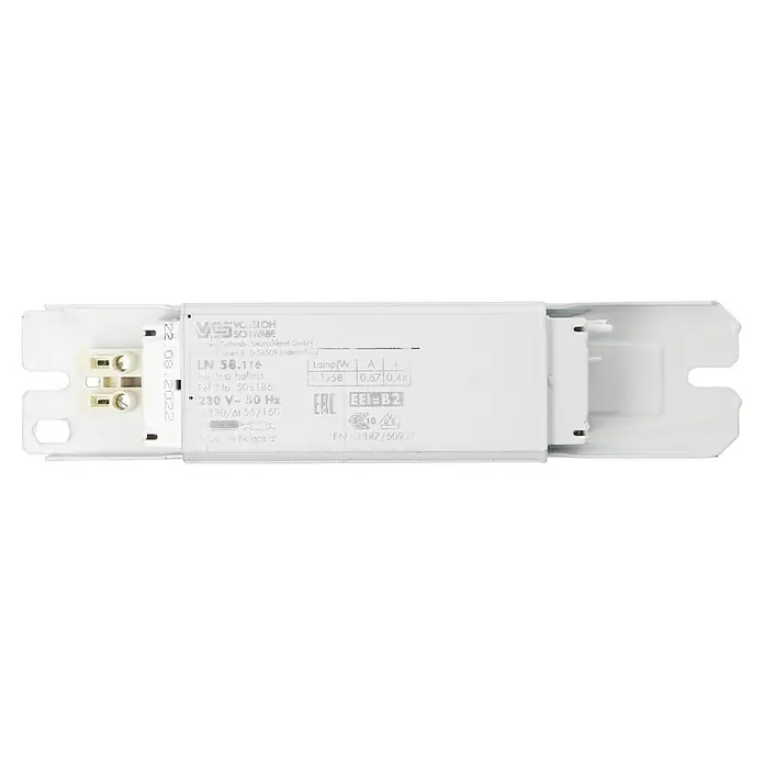 Voltomat Vorschaltgerät - 230 V, Max. Leistung: 58 W - Elektronisches Vorschaltgerät VC SLOH SCHWABE LN 58.116 für Lampen mit 1x58W zur effizienten Beleuchtung.