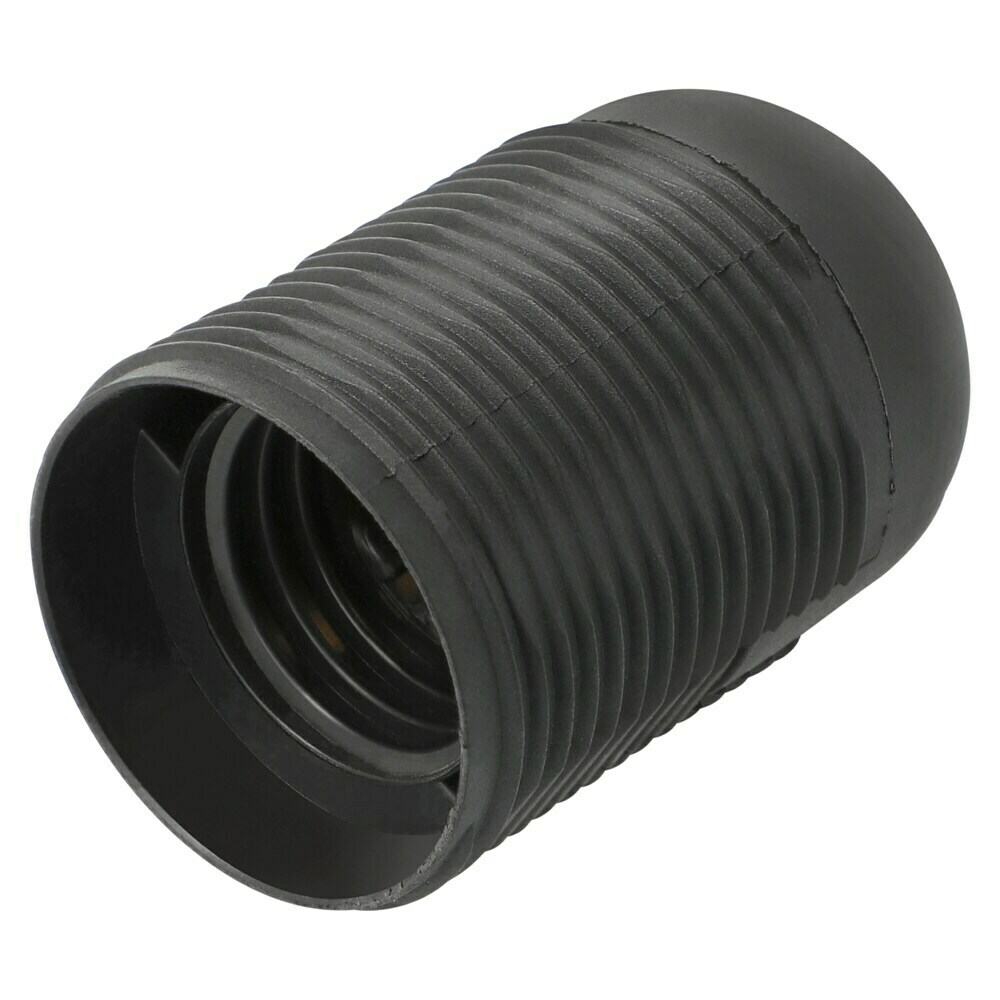 10x Baustellenfassung Schwarz E27 60W + Phasenprüfer - Sofort Einsatzbereite Lampenfassungen Für Renovierung