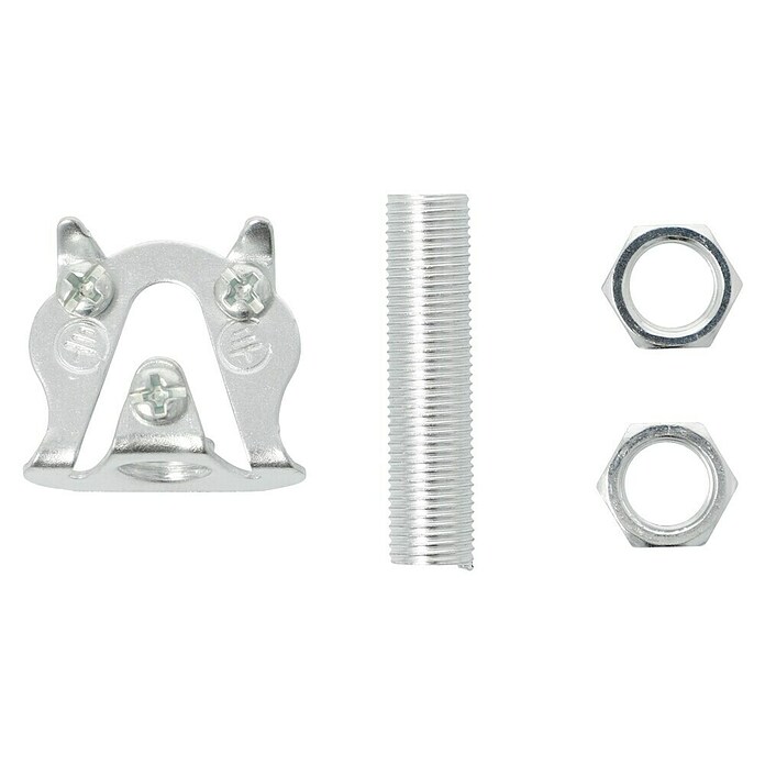 Voltomat Gewinderöhrchen M10x1 (40 mm, Mit Leuchtenaufhänger & 2 Muttern)