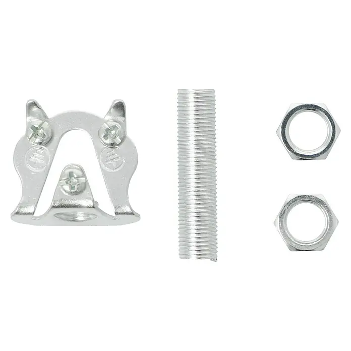 Voltomat Gewinderöhrchen M10x1 - 40 mm, Mit Leuchtenaufhänger & 2 Muttern - Metallmontagesatz mit Schrauben, einer Gewindestange und zwei Sechskantmuttern für verschiedene Montageanwendungen.