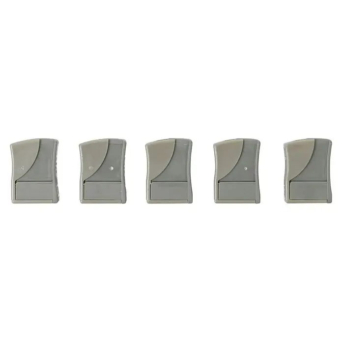 Voltomat Leuchtenklemme - Anzahl Leiter: 1 Stk., 0,5 mm² - 2,5 mm², 5 Stk. - Nahaufnahme von fünf grauen, selbsteinfärbenden Stempeln mit austauschbarem Gummistempel für Büro und Alltag.