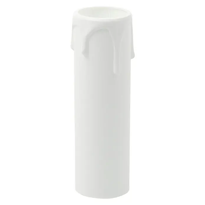 Voltomat Kerzenschaft mit Tropfen - E14, Länge: 85 mm, Weiß - Elegante, weiße Kerzenhülse mit Wachstropfen-Design für eine stimmungsvolle Atmosphäre.