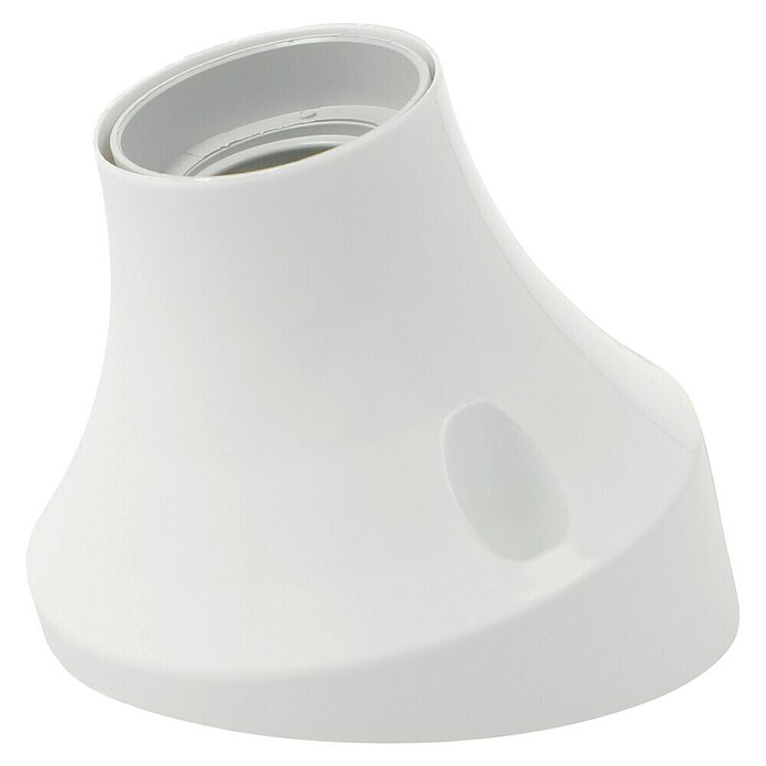 Wandfassung schräg (E27, Weiß, Material: Kunststoff, Max. Anschlussleistung: 60 W) - 2 Stück