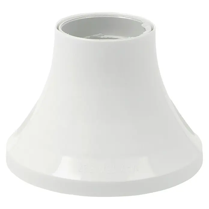 Wandfassung - E27, Weiß, Material: Kunststoff, Max. Anschlussleistung: 60 W - Nahaufnahme einer weißen Lampenfassung, die sich durch ihr schlichtes Design und die glatte Oberfläche auszeichnet.