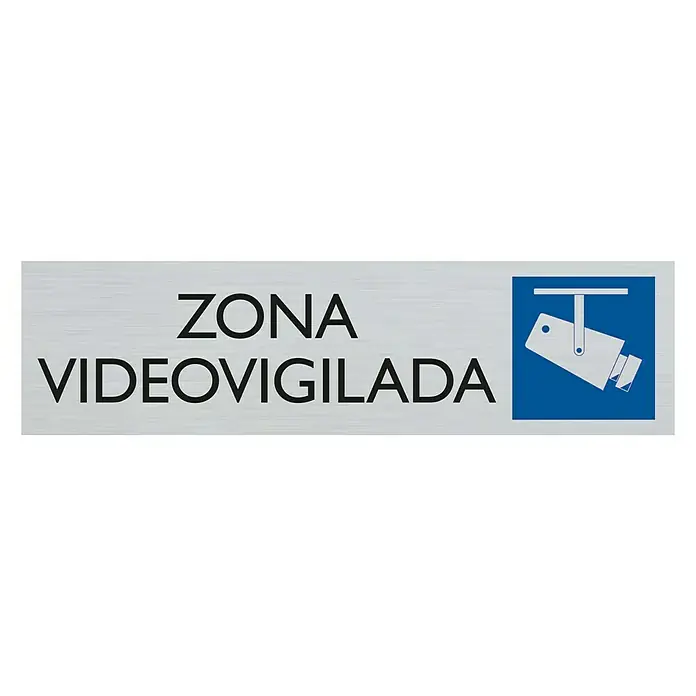 Pickup Rótulo - Plateado, Motivo: Zona videovigilada - Señal "Zona videovigilada" con símbolo de cámara, indicando áreas monitorizadas.