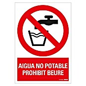 Pickup Señal de precaución catalán (Motivo: Agua no poteble. Prohibido beber., L x An: 33 x 23 cm)
