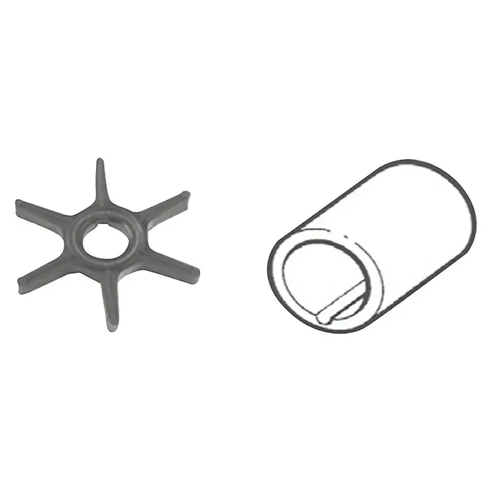 CEF Impeller 500318 - Ø x L: 58,8 x 11,7 mm, Wellendurchmesser: 13 mm - Abbildung eines Impellers und einer Buchse, typische Ersatzteile für Pumpen oder Motoren, die zur Kühlung verwendet werden.