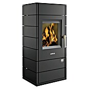 Justus Kaminofen Tova (6 kW, Raumheizvermögen: 124 m³, Verkleidung: Stahl, Schwarz)
