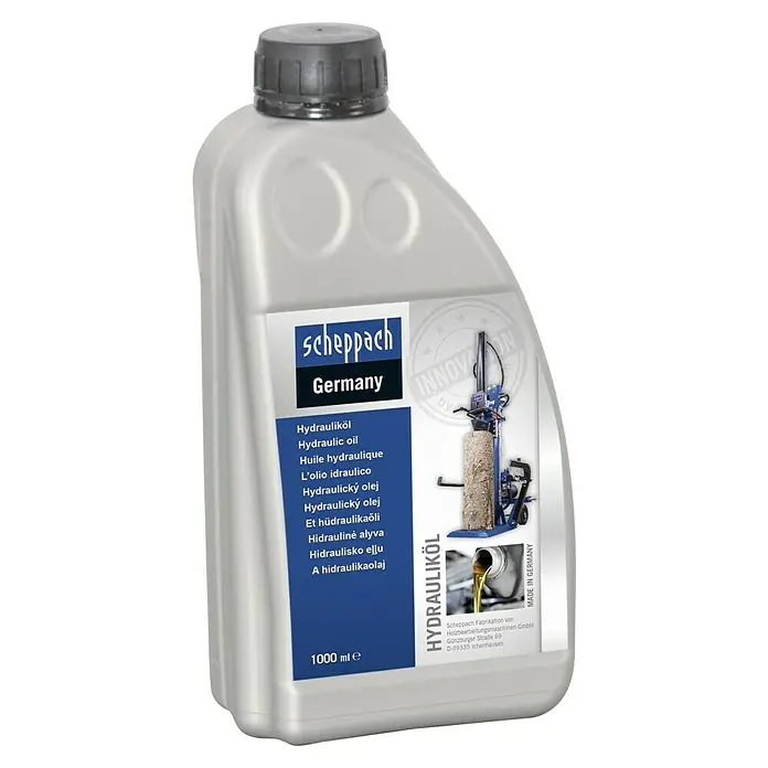 Scheppach Hydrauliköl HLP 32 - 1 l - Hydrauliköl von Scheppach, hergestellt in Deutschland, in einer 1000ml Flasche. Für optimale Leistung und lange Lebensdauer hydraulischer Geräte.