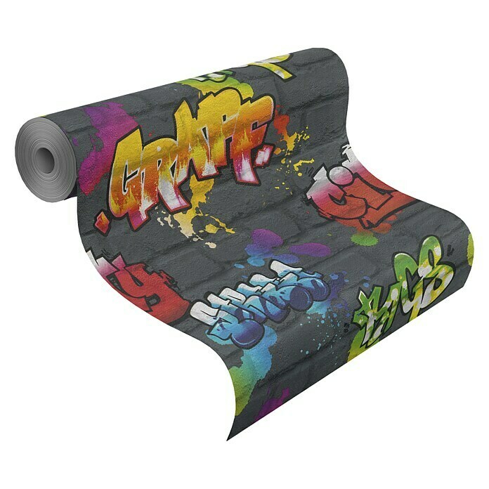 Rasch Papiertapete Graffiti (Bunt, Motiv, 10,05 x 0,53 m)