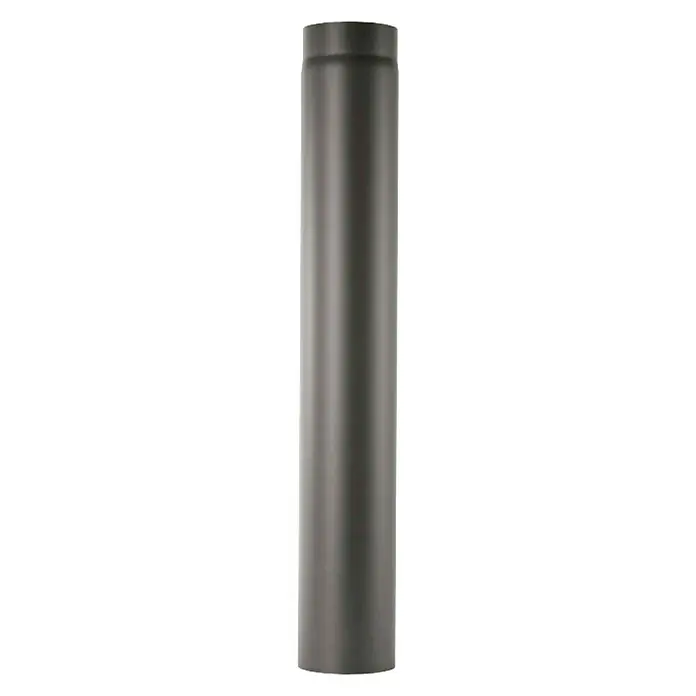 Bertrams Ofenrohr - Ø x L: 150 x 750 mm, Senotherm lackiert, Gussgrau - Nahaufnahme eines Ofenrohrs aus schwarzem Stahl, das für den Anschluss an einen Kamin oder Ofen verwendet wird.