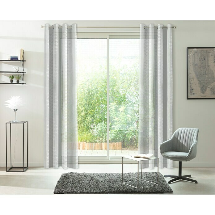 Visillo para ventana Mica (140 x 250 cm, 100% poliéster, Blanco)