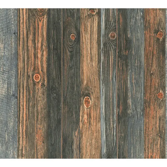 A.S. Création Vliestapete Wood-n-Stone - Beige/Braun/Grau, Holzoptik, 10,05 x 0,53 m - Holzpaneel-Tapete mit rustikalem Charme. Das Design ahmt eine Holzwand mit Astlöchern und verschiedenen Farbtönen für eine authentische Optik nach.