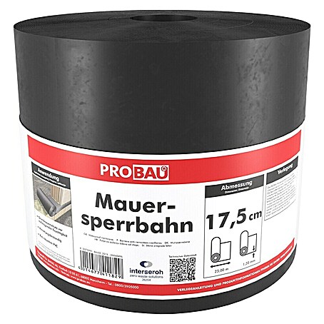 Probau Mauersperrbahn (25 m x 17,5 cm x 1,2 mm, PVC)