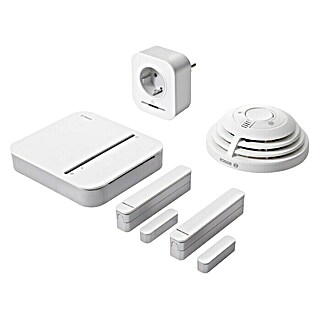 Bosch Smart Home Starter-Set Alarm (1 x Controller, 2 x Fenster- und Türkontakt, 1 x Zwischenstecker, 1 Rauchwarnmelder)