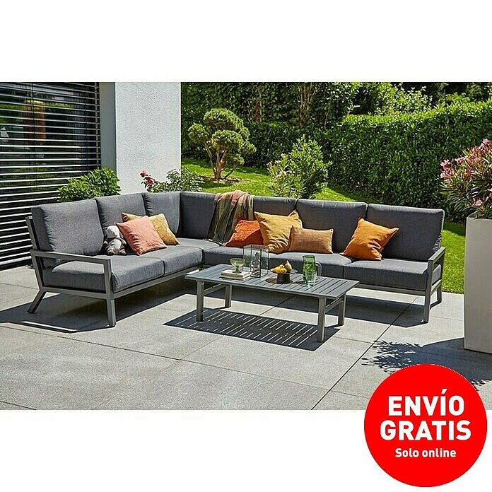 Sunfun Conjunto de muebles Maja (2 pzs., Aluminio/Poliéster, Antracita) | BAUHAUS