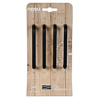 Nesu Tirador para muebles 646 (Distancia entre orificios: 96 mm, Negro, 4 ud.)