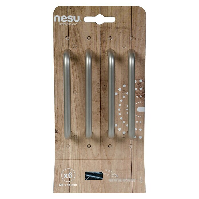 Nesu Tirador para muebles 646 (Distancia entre orificios: 96 mm, Niquel, 4 ud.) | BAUHAUS
