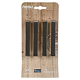 Nesu Tirador para muebles Plein (Distancia entre orificios: 96 mm, Niquel, 4 ud.)