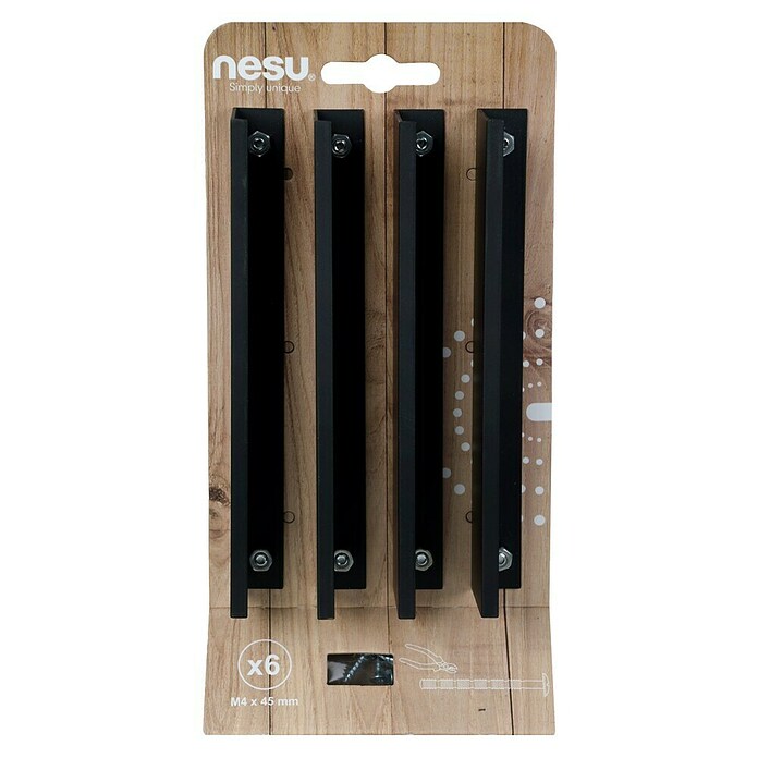 Nesu Tirador para muebles Zeno (Distancia entre orificios: 128 mm, Negro, 4 ud.) | BAUHAUS