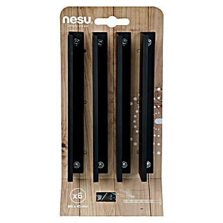 Nesu Tirador para muebles Zeno (Distancia entre orificios: 128 mm, Negro, 4 ud.)