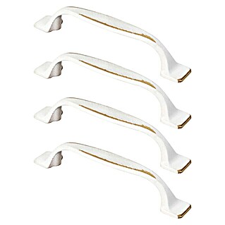 Nesu Tirador para muebles Latón decapado (Distancia entre orificios: 96 mm, Blanco, 4 ud.)